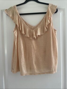 Lilly Pulitzer Peach Ruffle V-Neck Camisole
